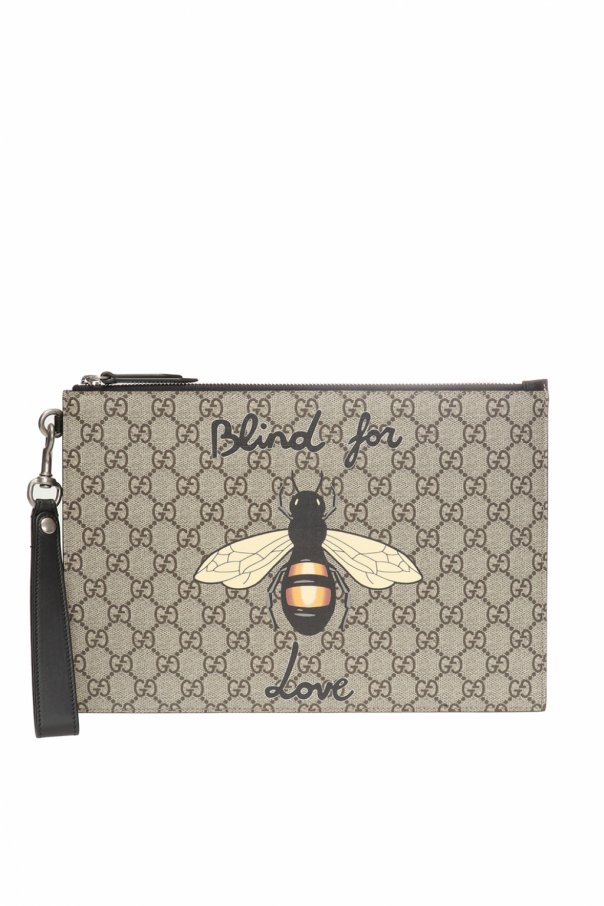 Gucci Bee print clutch